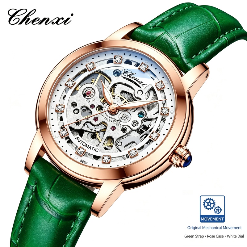 Skeleton Mechanical Watch - Fashion Ladies Skeleton Mechanical Watch Auto‑wind