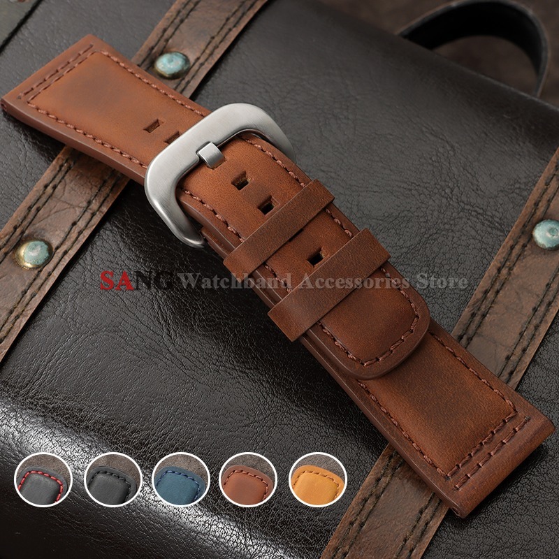 Smartwatch Vintage Watches For Men - 28mm Vintage Leather Watchband Calfskin Watches