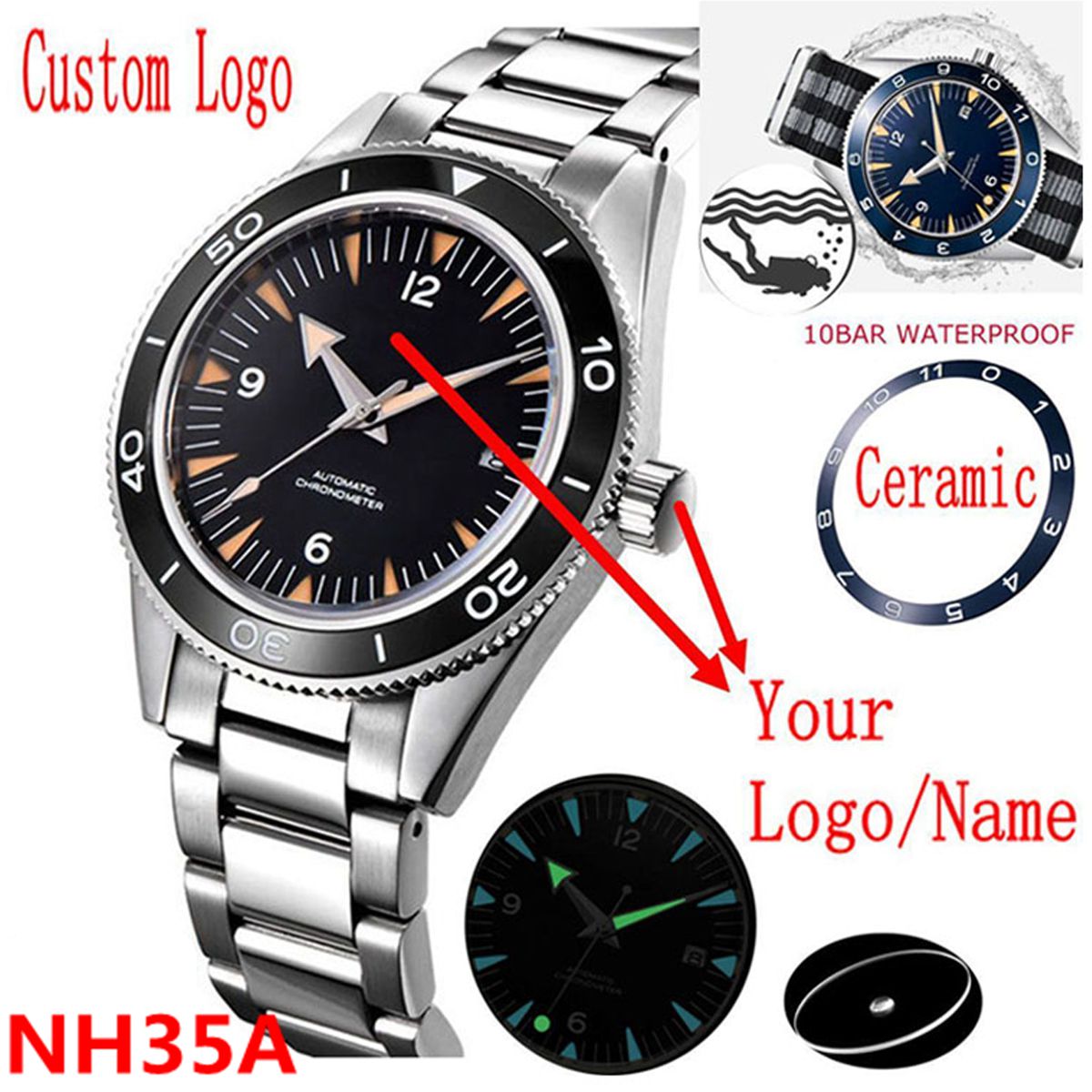 Custom Logo NH35 Movement Watc - Luxury Ceramic Watch review and price