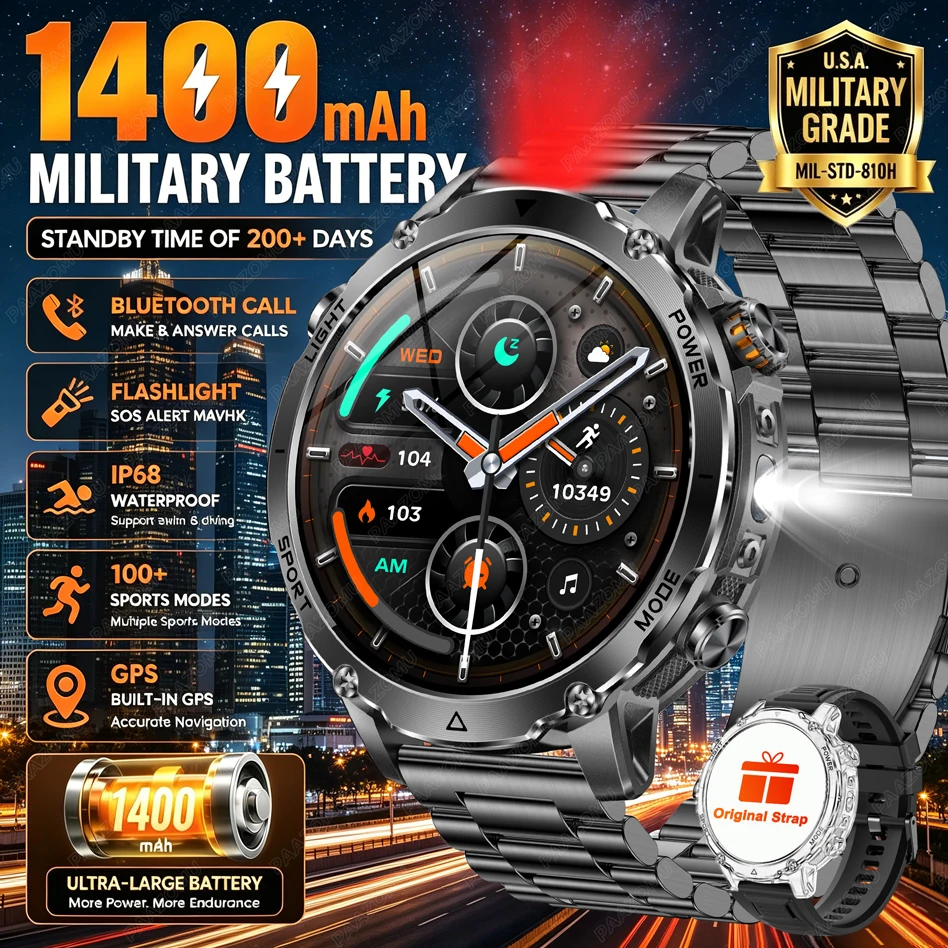 Brand+1400mAh Big Battery Smar - Smartwatch Branded Watches For Men review and price