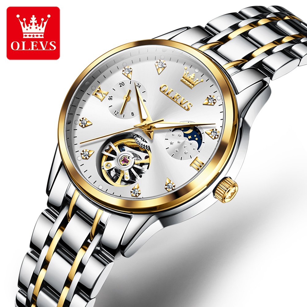 OLEVS 6608 Skeleton Automatic  - Skeleton Mechanical Watch review and price