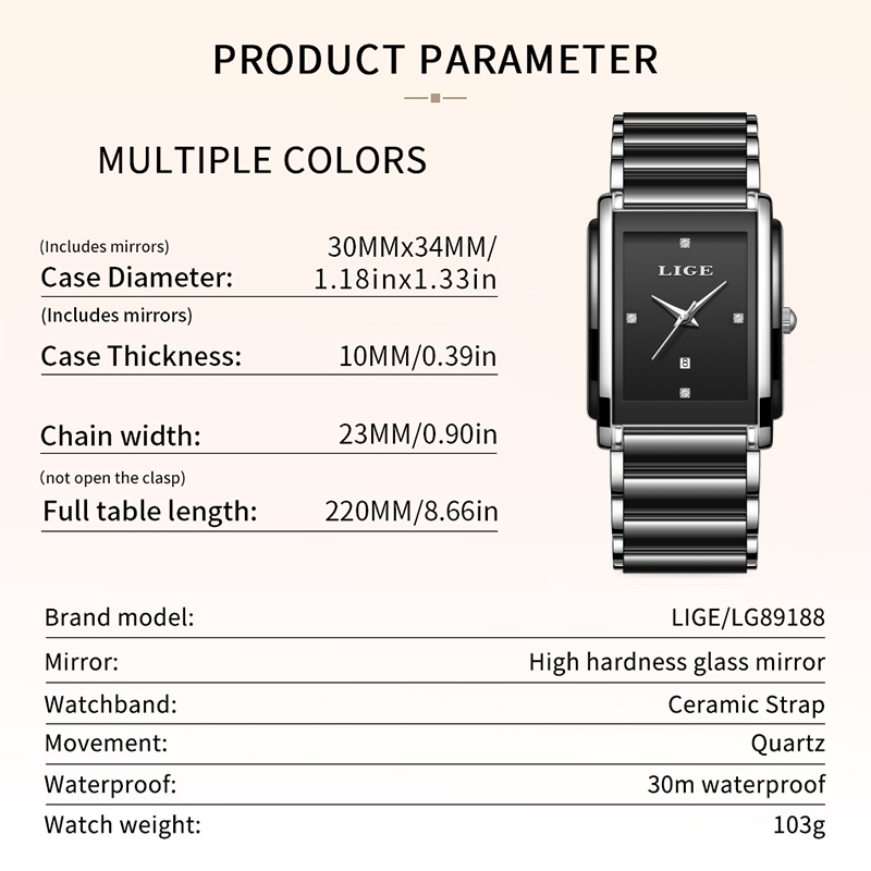 LIGE New Luxury Women Watches  - Luxury Ceramic Watch review and price