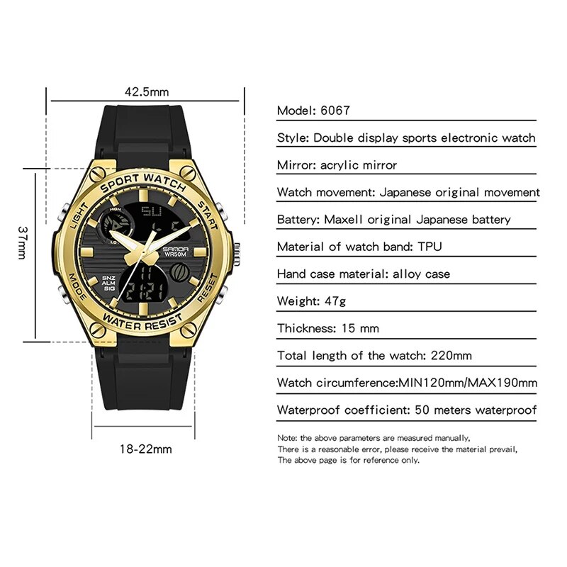 SANDA Brand G Style LED Digita - Chronograph Sport Watch review and price