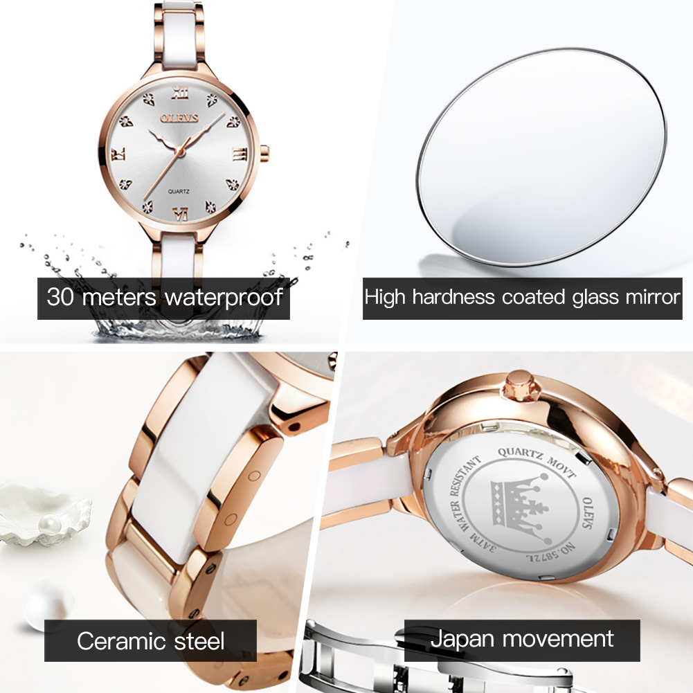 OLEVS Ceramic Dress Women Watc - Luxury Ceramic Watch review and price