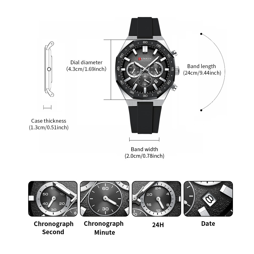 CURREN Fashion Casual Men Spor - Chronograph Sport Watch review and price