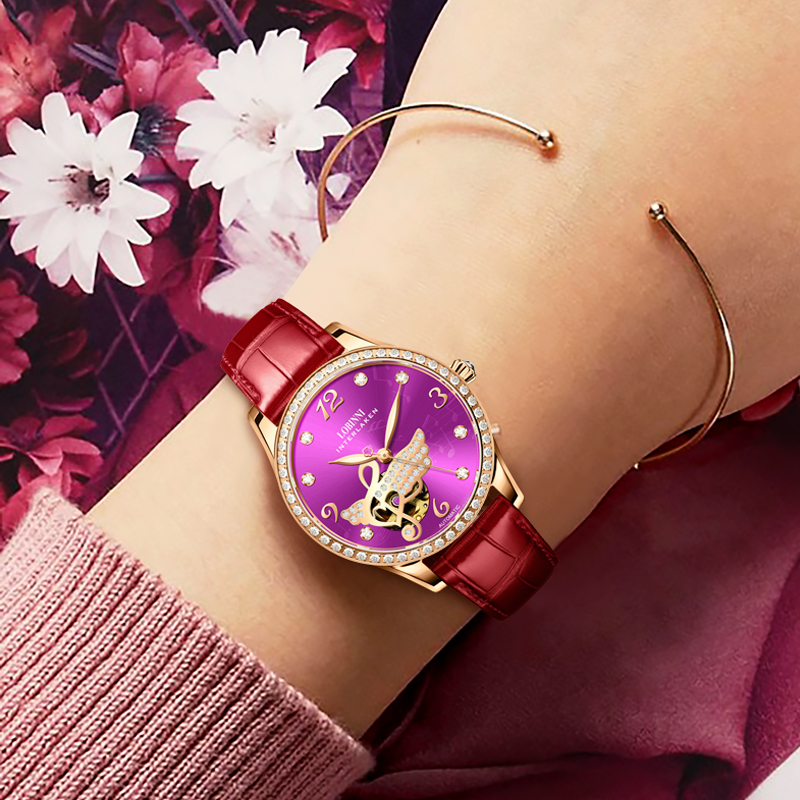LOBINNI Women Automatic Watch  - Skeleton Mechanical Watch review and price