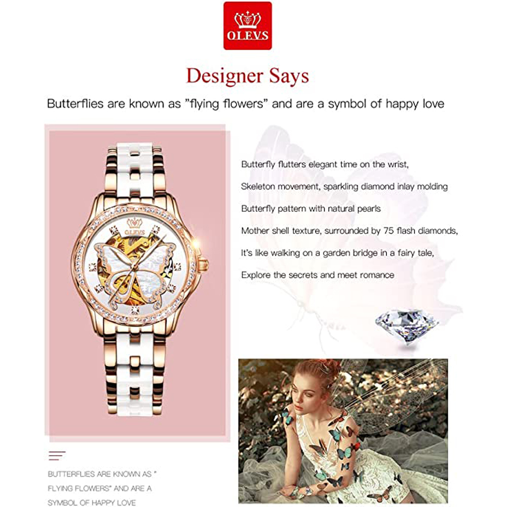 OLEVS Women's Automatic Watche - Skeleton Mechanical Watch review and price