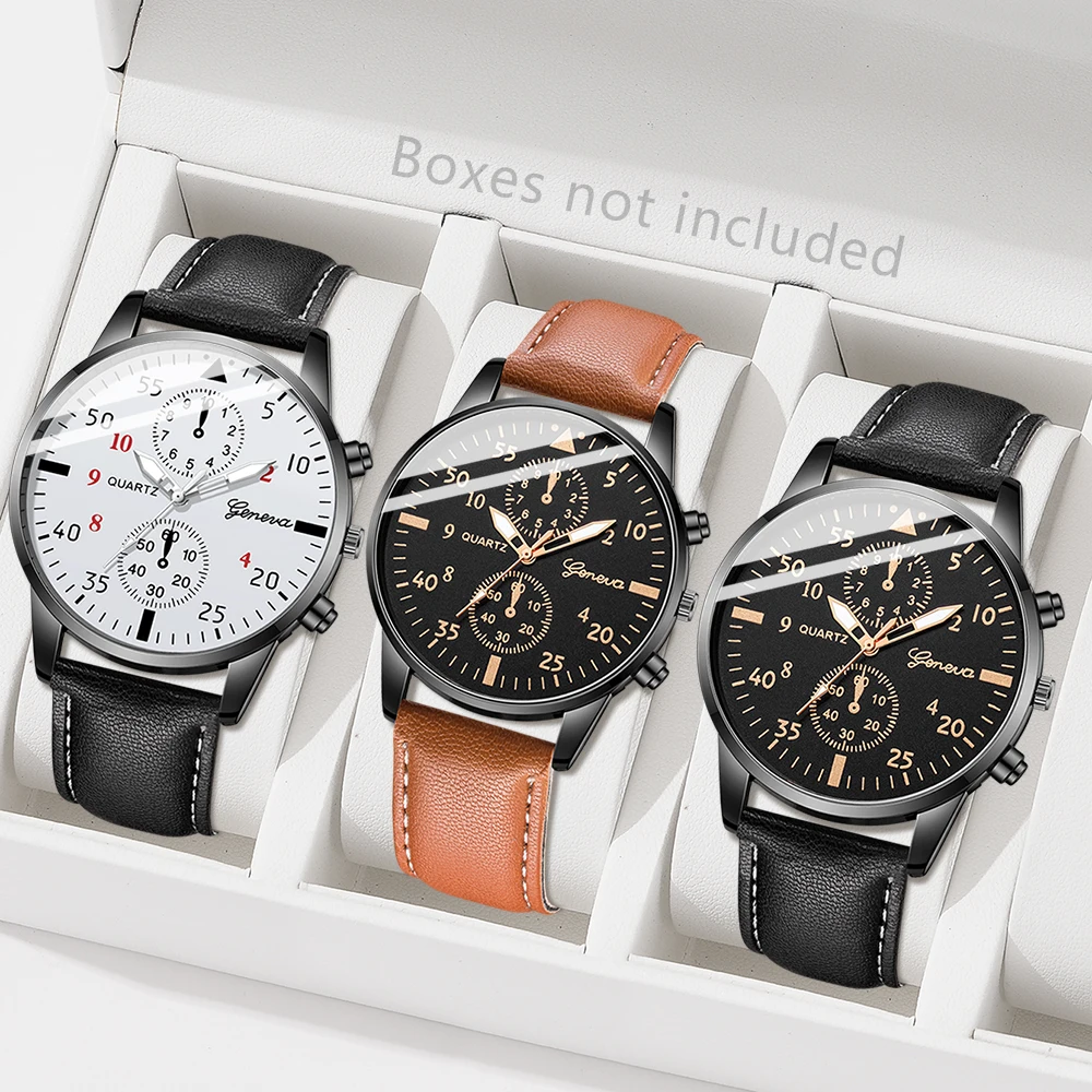 AAA3Pcs Geneva Men Chronograph - Smartwatch Vintage Watches For Men review and price
